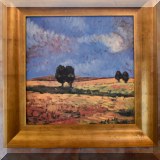 A12a. “Les Ceildu Matins” signed painting. 24.5” x 24.5